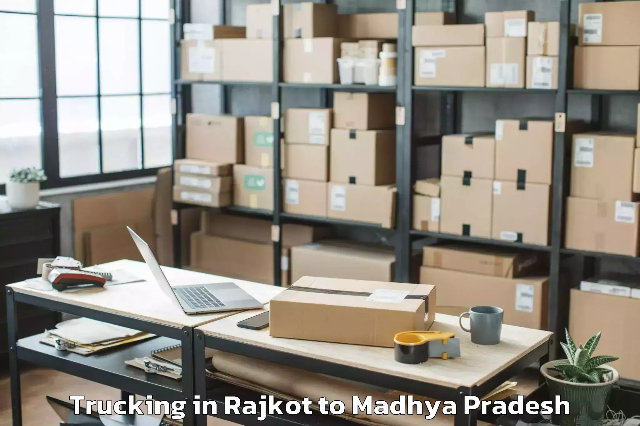 Professional Rajkot to Indore Airport Idr Trucking